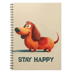Tay Happy Dog – Süße positive Zitat-Kunst Notizblock