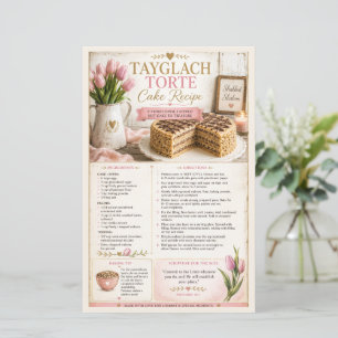 Tayglach-Torte-Kuchen, rosa florale rustikale Farm