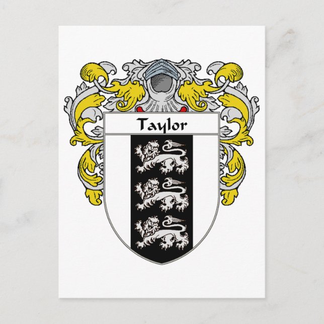 Taylor Coat of Arms (Mantled) Postkarte (Vorderseite)