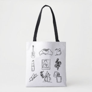 Taylor Eras Line Zeichnend Tote Bag Fan Kunst