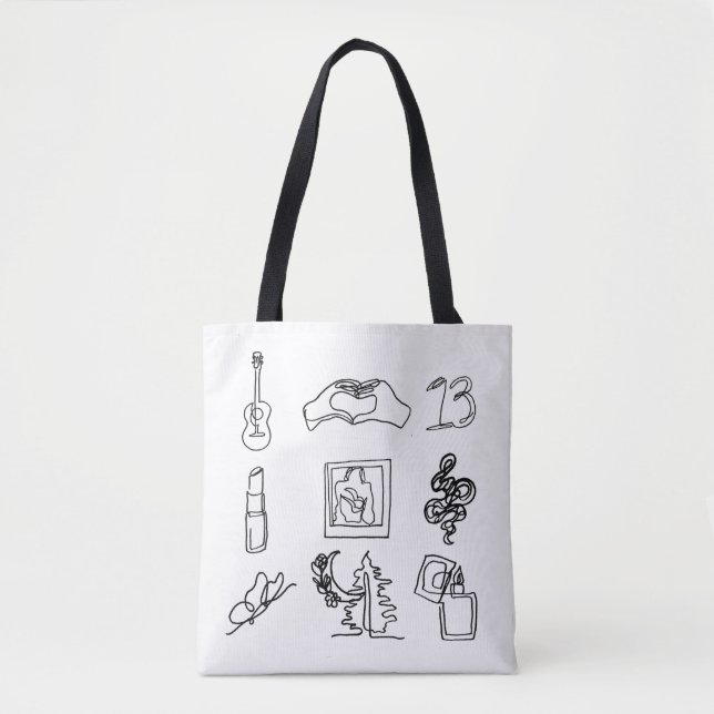 Taylor Eras Line Zeichnend Tote Bag Fan Kunst (Vorderseite)
