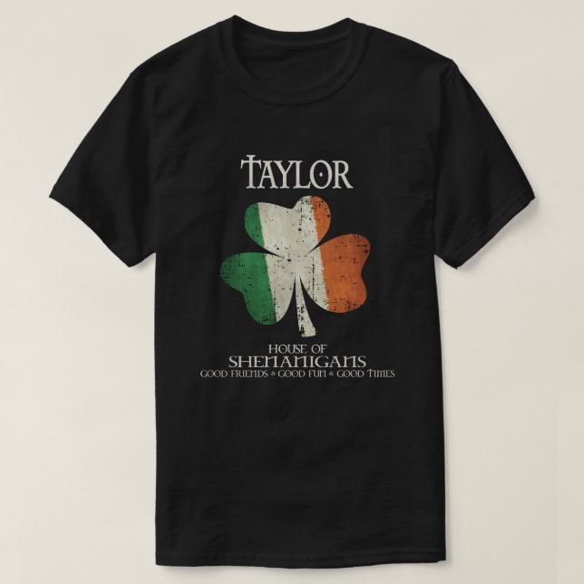 Taylor Familienname Irland T-Shirt (Design vorne)