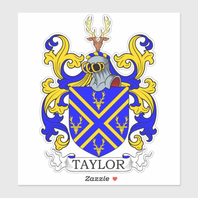 Taylor Familienwappen Aufkleber (Blatt)