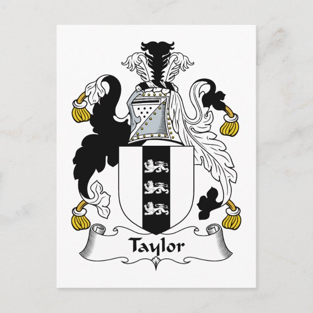 Taylor Familienwappen Postkarte (Vorderseite)