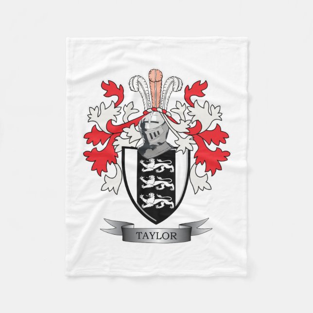 Taylor-Familienwappen-Wappen Fleecedecke (Vorderseite)