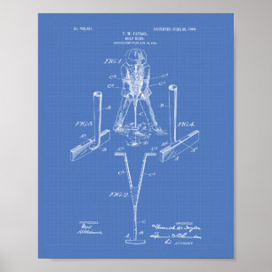 Taylor Golf Club 1905 Patentzeichnung - Blaupause Poster