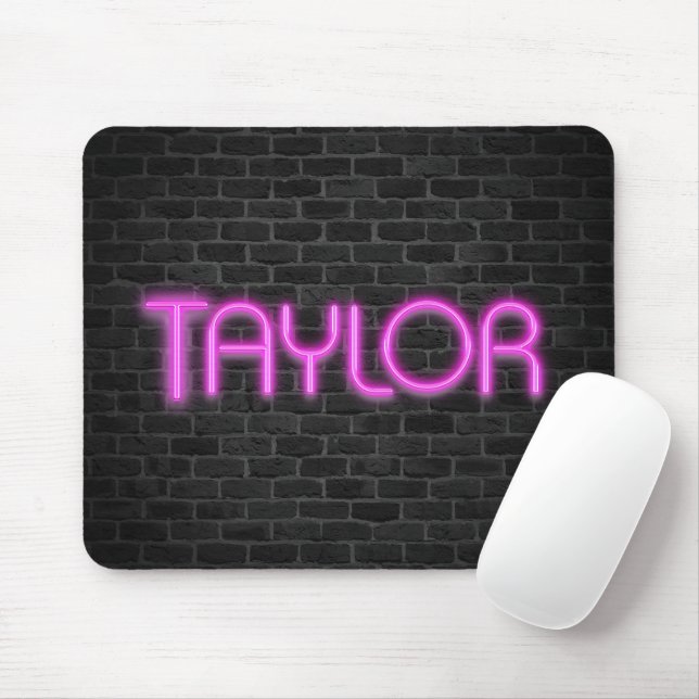 TAYLOR in rosa Neonleuchten Mousepad (Mit Mouse)