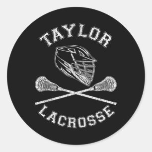 Taylor Lacrosse Vintager, gestörter Retro Lax Runder Aufkleber