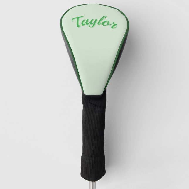 Taylor Name In Grün, Golf Headcover (Vorderseite)