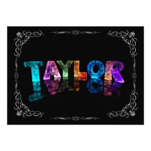 Taylor - NamensTaylor in 3D beleuchtet (Fotografie Fotodruck