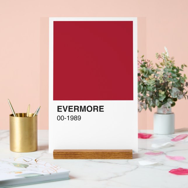 Taylor Red Evermore 1989 Alben - Weißer Hintergrun Acrylschild (Hochzeit)