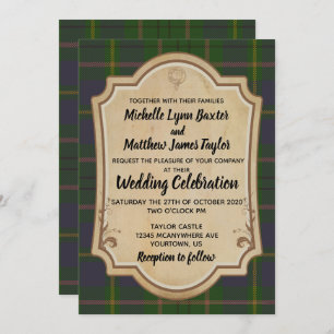 Taylor Tartan Hochzeit Einladung