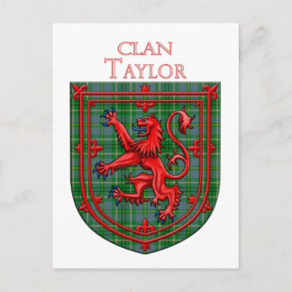 Taylor Tartan Scottish Plaid Lion Rampant Postkarte