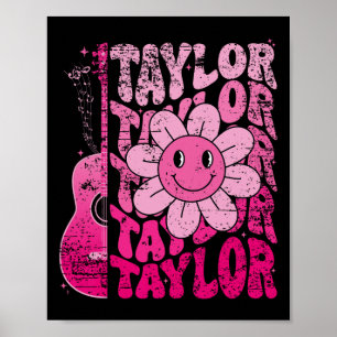 Taylor Vorname I Liebe Taylor Girl Groovy 80 s V Poster