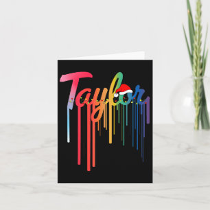 Taylor Vorname Weihnachtsmannmütze Colorful Print Karte