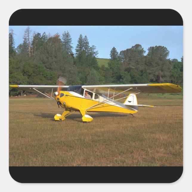 Taylorcraft, BC-12, 1941_Classic Aviation Quadratischer Aufkleber (Vorderseite)