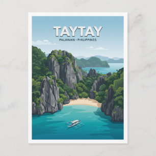 Taytay Bay Philippinen Reise Geschenk Postkarte