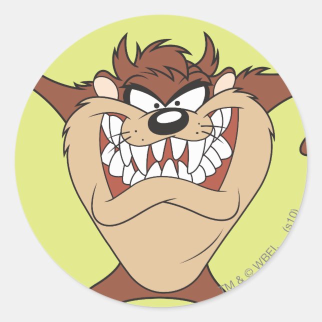 TAZ™ Arms Wide Runder Aufkleber (Vorderseite)