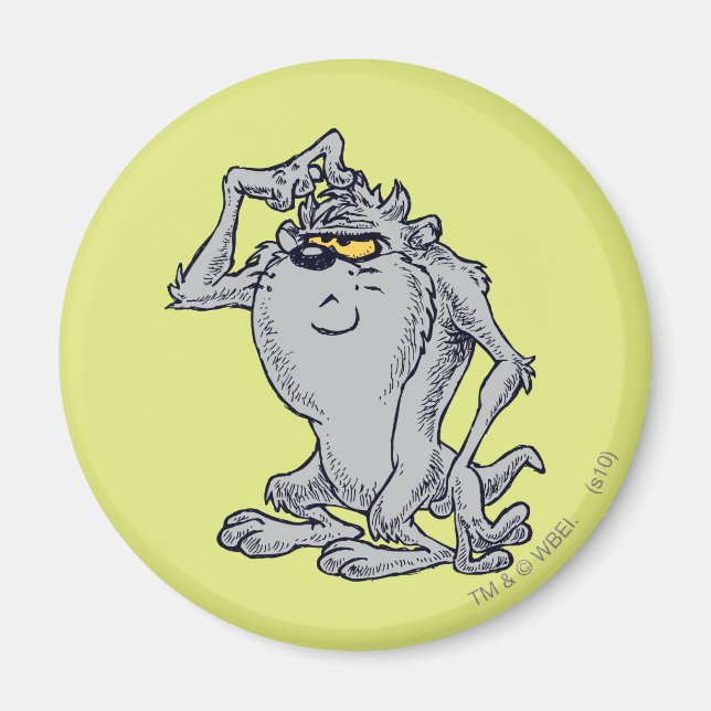 TAZ™ Denken künstlerisches Design Magnet (Vorne)