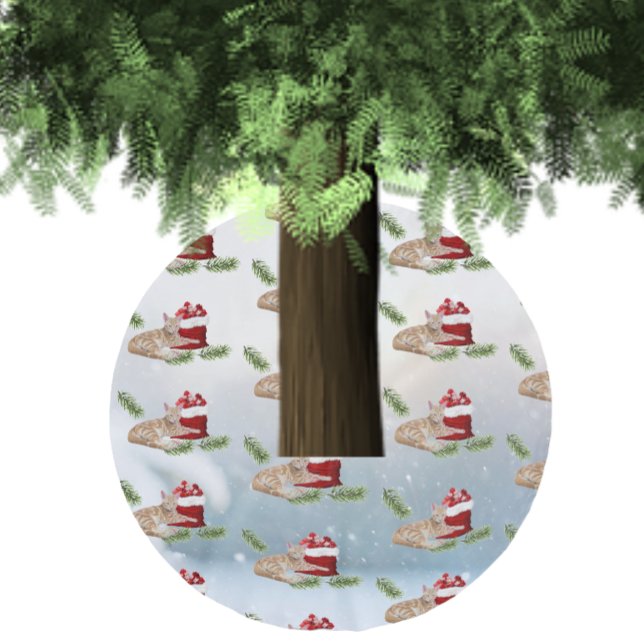 Taz - Der Sleepy Cat Weihnachtsbaumrock Polyester Weihnachtsbaumdecke (Taz Christmas Tree Skirt)