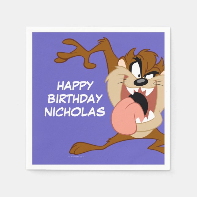 TAZ™ | Die Zunge raus halten Serviette (Vorderseite)