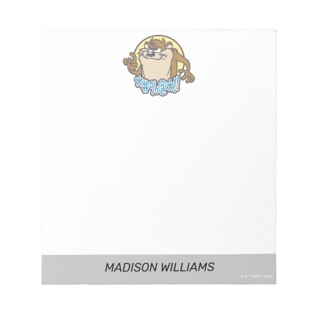 TAZ™ Expletive Circle Graphic Notizblock (Vorderseite)