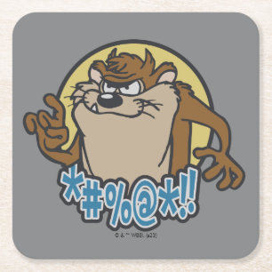 TAZ™ Expletive Circle Graphic Rechteckiger Pappuntersetzer