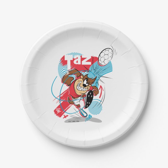 TAZ™ Headbuttball-Ball Pappteller (Vorderseite)