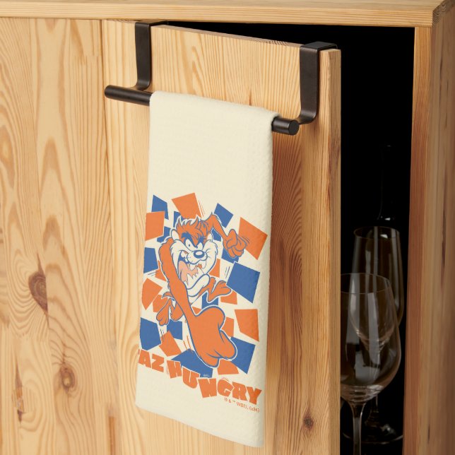 TAZ™ Hungry Smashing durch Schachbrett Geschirrtuch (Drittel gefaltet)