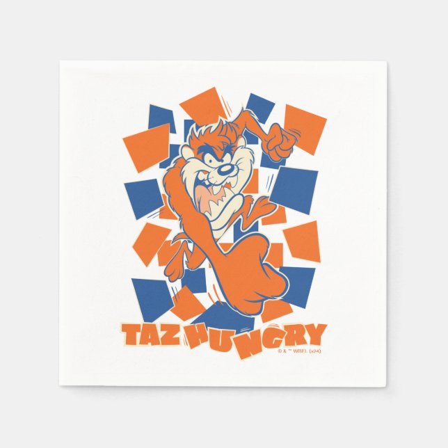 TAZ™ Hungry Smashing durch Schachbrett Serviette (Vorderseite)
