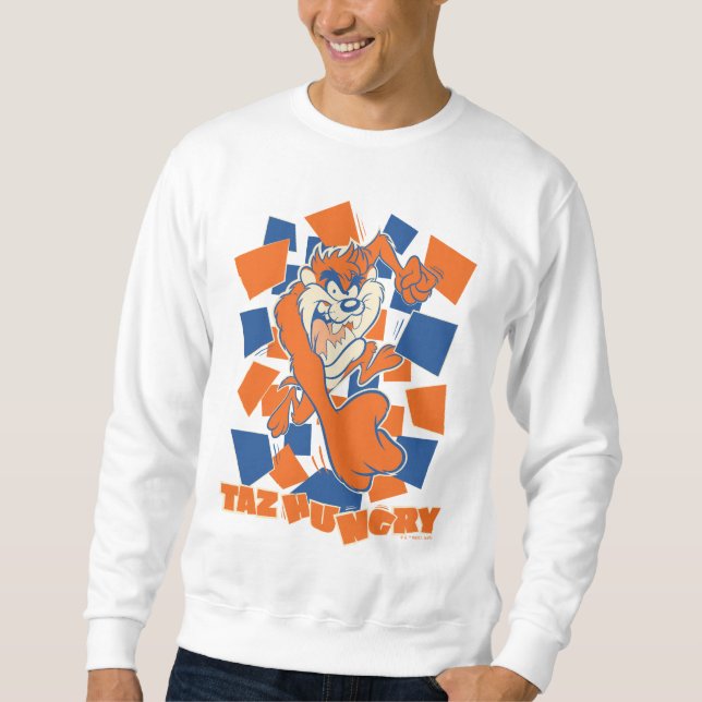 TAZ™ Hungry Smashing durch Schachbrett Sweatshirt (Vorderseite)