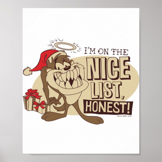 Taz Im On The Nice List  Poster (Vorne)
