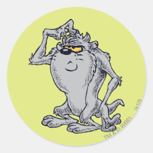 TAZ™ Künstlerisches Design denken Runder Aufkleber