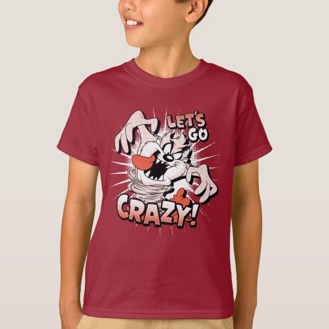 TAZ™ "Let's Go Crazy!" Halftone T-Shirt (Vorderseite)