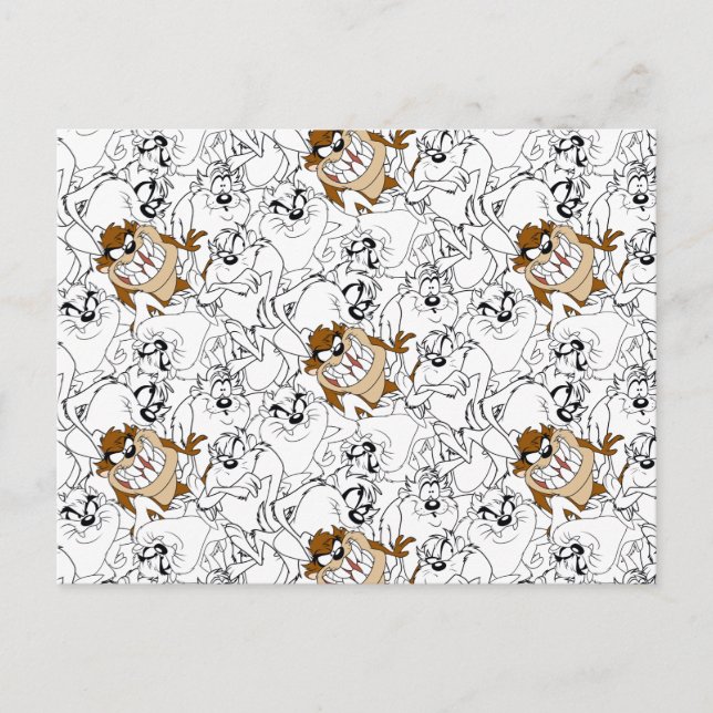 TAZ™ Line Art Pop Muster Postkarte (Vorderseite)