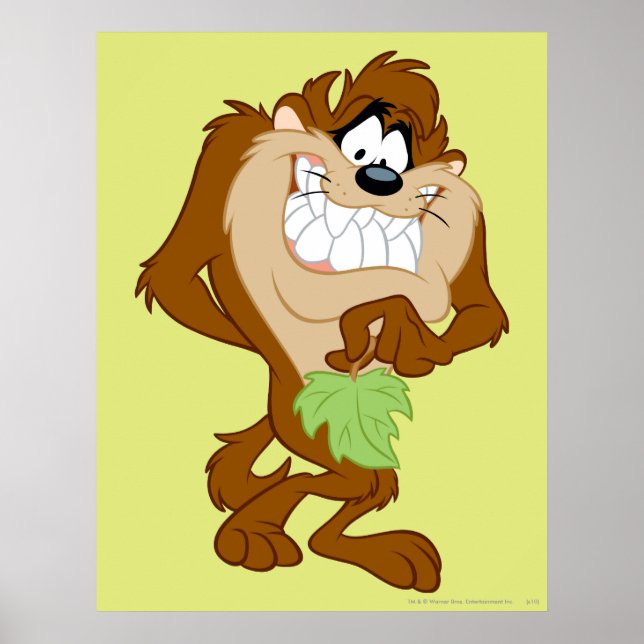 TAZ™ mit Blättern Poster (Vorne)