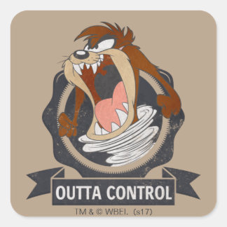TAZ™ Outta-Kontrolle Quadratischer Aufkleber