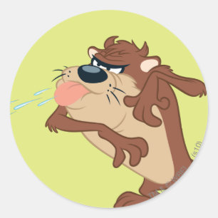 TAZ™ streckt die Zunge heraus Runder Aufkleber