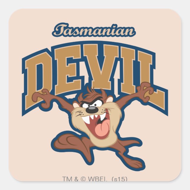 TAZ™ Tasmanian Devil Patch Quadratischer Aufkleber (Vorderseite)
