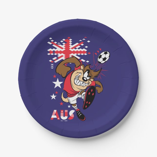 TAZ™ Team Australia Fußball-Grafik Pappteller (Vorderseite)