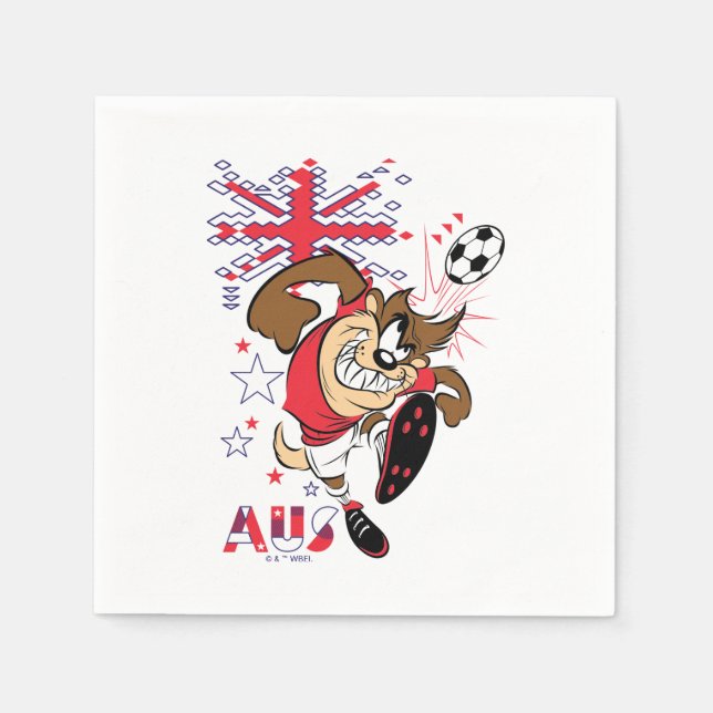 TAZ™ Team Australia Fußball-Grafik Serviette (Vorderseite)