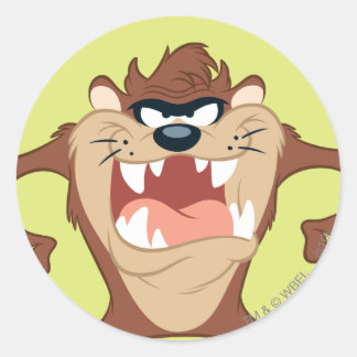 TAZ™ Toothy Grin Runder Aufkleber