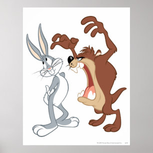 TAZ™ und BUGS BUNNY™ Nicht einmal Flinching - Farb Poster