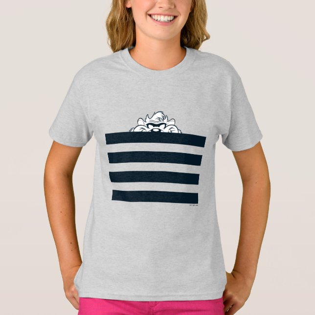 TAZ™ versteckt sich in Streifen T-Shirt (Vorderseite)