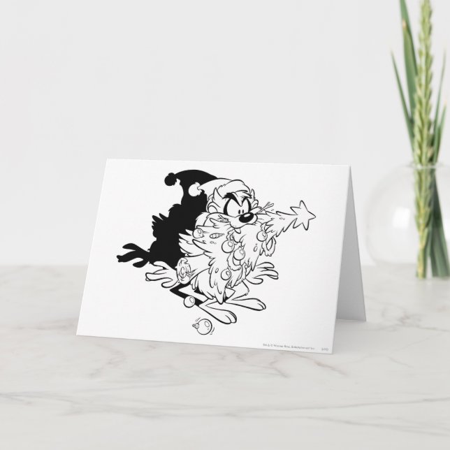 TAZ™ - Weihnachtsbaum Feiertagskarte (Vorderseite)