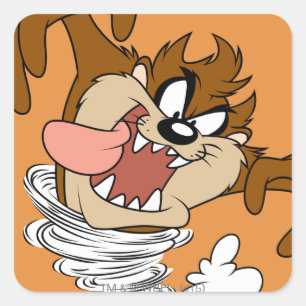 TAZ™ Whirling Tornado Quadratischer Aufkleber