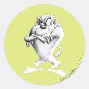 TAZ™ Zeichnung Runder Aufkleber