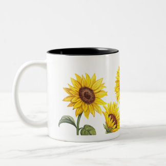 Taza 11 oz con Girasoles amarillos Zweifarbige Tasse