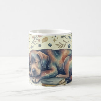 Taza Artística Relájate & Libros Perro Durmiendo Kaffeetasse