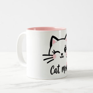 Taza Cat Mom Zweifarbige Tasse